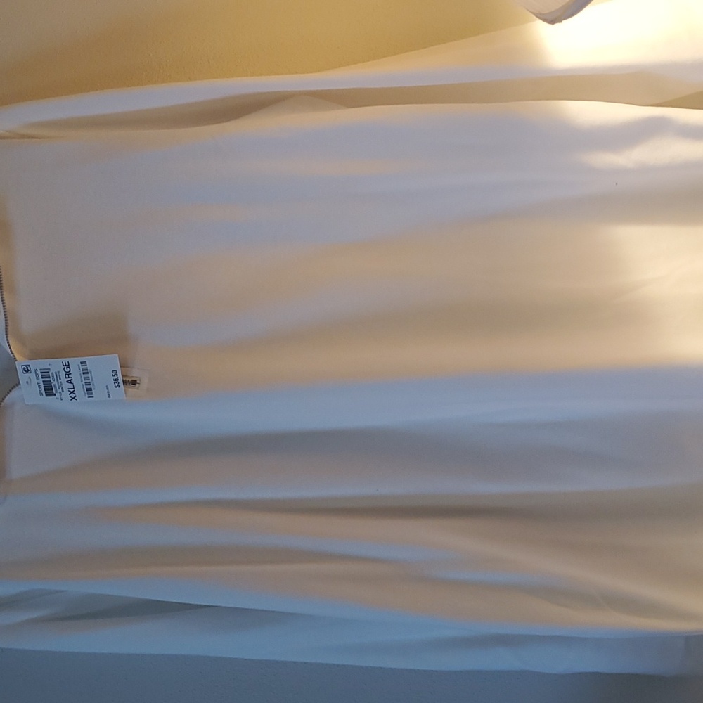 White pullover with zipper